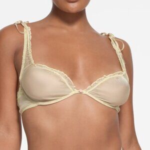 SKIMS Romance Lace Unlined Plunge Bra- Sage Multi